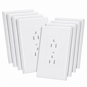 10 Pack Duplex Wall Outlet Covers Durable Plastic Easy Installation
