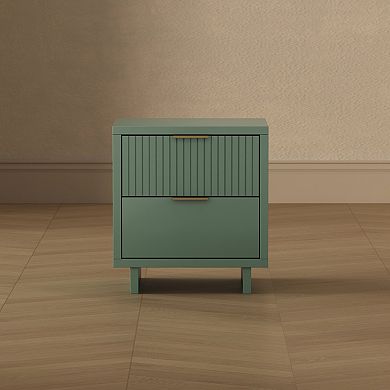 MANHATTAN COMFORT Elara 18-inch Contemporary 2-Drawer Nightstand