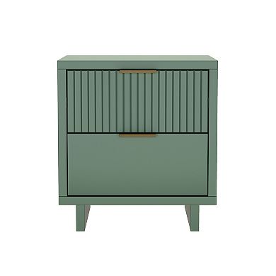 MANHATTAN COMFORT Elara 18-inch Contemporary 2-Drawer Nightstand
