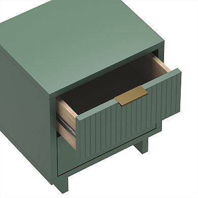 MANHATTAN COMFORT Elara 18-inch Contemporary 2-Drawer Nightstand