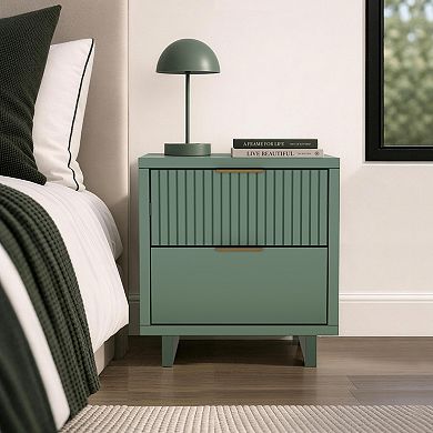 MANHATTAN COMFORT Elara 18-inch Contemporary 2-Drawer Nightstand