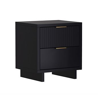 MANHATTAN COMFORT Elara 18-inch Contemporary 2-Drawer Nightstand