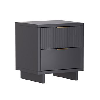 MANHATTAN COMFORT Elara 18-inch Contemporary 2-Drawer Nightstand
