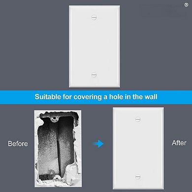 10 Pack 1 Gang Blank Wall Plate UL Listed Unbreakable Polycarbonate White