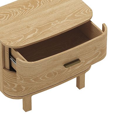MANHATTAN COMFORT Solara 30-inch Contemporary 2-Drawer Nightstand