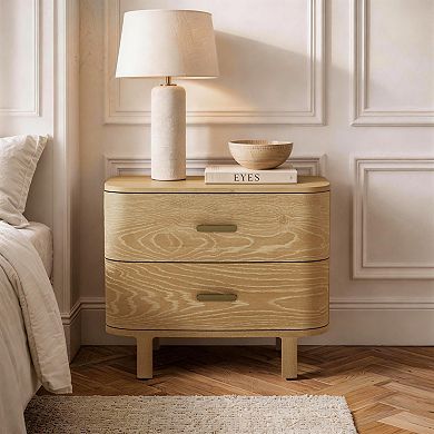 MANHATTAN COMFORT Solara 30-inch Contemporary 2-Drawer Nightstand