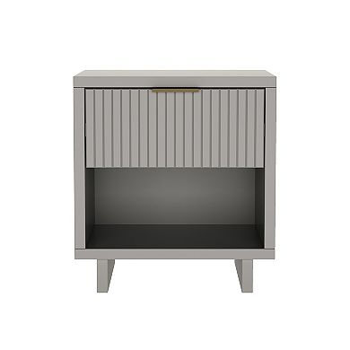 MANHATTAN COMFORT Elara 18-inch Contemporary 1-Drawer Solid Wood Nightstand