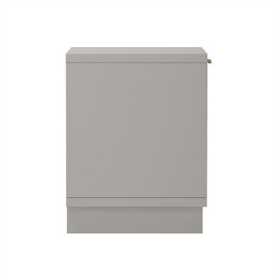 MANHATTAN COMFORT Elara 18-inch Contemporary 1-Drawer Solid Wood Nightstand