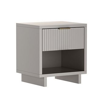 MANHATTAN COMFORT Elara 18-inch Contemporary 1-Drawer Solid Wood Nightstand