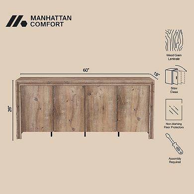 MANHATTAN COMFORT Corin 60-inch Contemporary 4-Door Sideboard