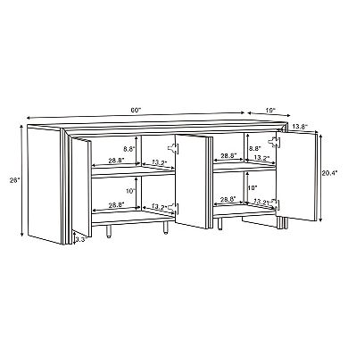 MANHATTAN COMFORT Corin 60-inch Contemporary 4-Door Sideboard