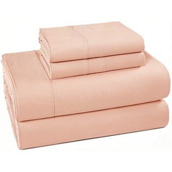Cotton Twin Size Sheets Set 4 pc Crisp Percale Twin Size Cooling Sheets, Lightweight for Summer