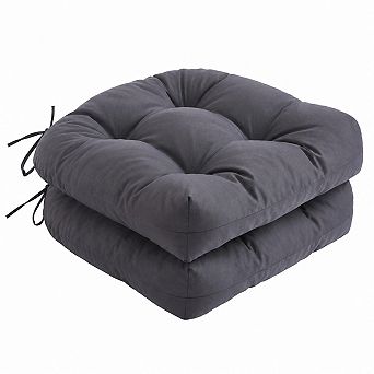 Outdoor Chair Cushions Set Of 2 Waterproof Tufted Patio Seat Pads With Ties