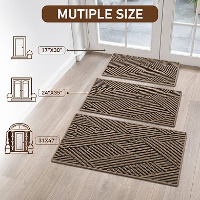 Indoor Outdoor Entry Doormat Non Slip Dirt Resistant Absorbent Washable Low Profile