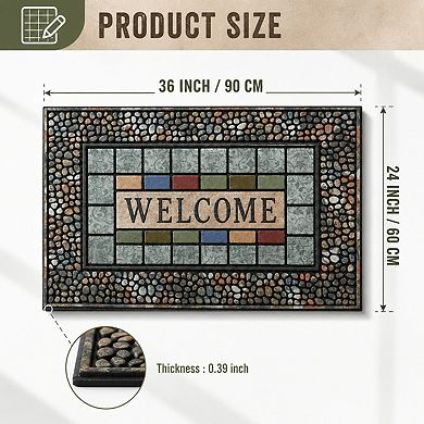 Heavy Duty Non Slip Rubber Doormat Outdoor Front Entry Way Rug