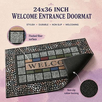 Heavy Duty Non Slip Rubber Doormat Outdoor Front Entry Way Rug