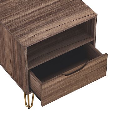 MANHATTAN COMFORT Avira 20-inch Mid-Century Modern 1-Drawer Nightstand