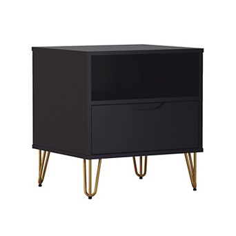 MANHATTAN COMFORT Avira 20-inch Mid-Century Modern 1-Drawer Nightstand