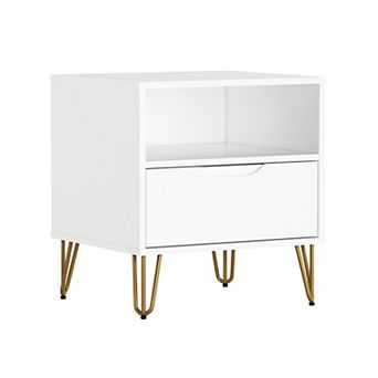 MANHATTAN COMFORT Avira 20-inch Mid-Century Modern 1-Drawer Nightstand