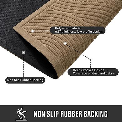 Beige Front Door Mat Inch Water Absorbent Non Slip Indoor Outdoor