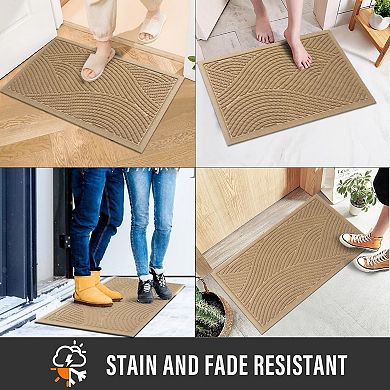 Beige Front Door Mat Inch Water Absorbent Non Slip Indoor Outdoor