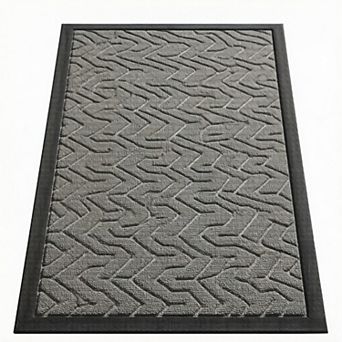 Heavy Duty Outdoor Front Door Mat, Waterproof Non Slip Rubber Entrance Rug for Garage Patio