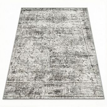 Washable Area Rug Vintage Traditional Persian Mat - Foldable Distressed Non-Slip Machine Washable
