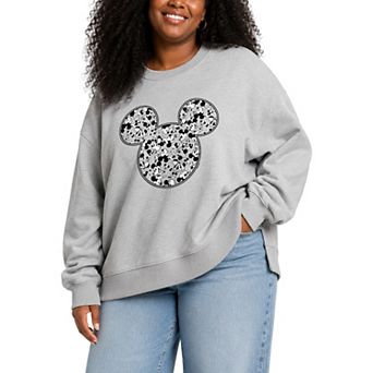 Plus Size Disney Mickey Mouse Meta Oversized Fleece Crew Sweatshirt