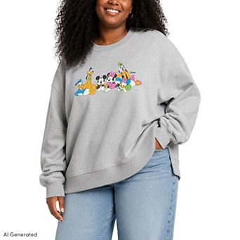 Plus Size Disney's Mickey & Friends Oversized Fleece Crew Sweatshirt