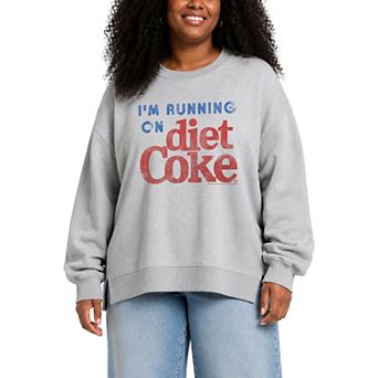 Plus Size Diet Coke I'm Running On Diet Coke Oversized Fleece Crew Sweatshirt
