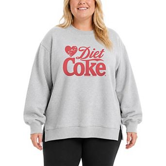 Plus Size Diet Coke Heart Oversized Fleece Crew Sweatshirt