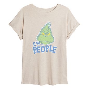 Juniors' Dr. Seuss The Grinch Ew People Pastel Oversized Tee