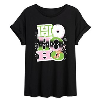 Juniors' Dr. Seuss The Grinch "Ho Ho Ho" Oversized Tee