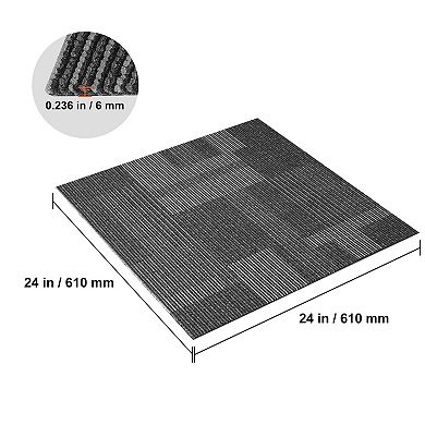 Pnronnc 24"x24" Carpet Tiles 24-Pack Reusable Modular Floor Squares with Padding