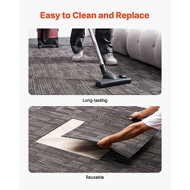 Pnronnc 24x24 Inch Carpet Tiles 24PCS Modular Padded Floor Rug Set