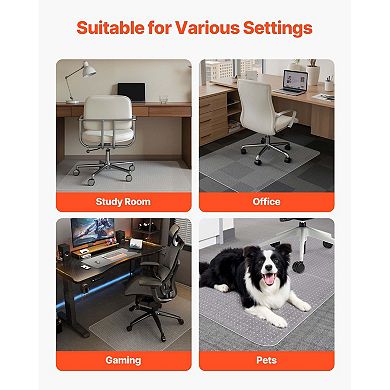 Pnronnc Office Chair Mat 36x48 Inch Carpet Floor Protector Rectangular Desk Mat