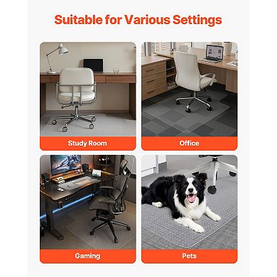 Pnronnc Office Chair Mat with Lip 36x48 Inch Carpet Floor Protector for Desk Chairs