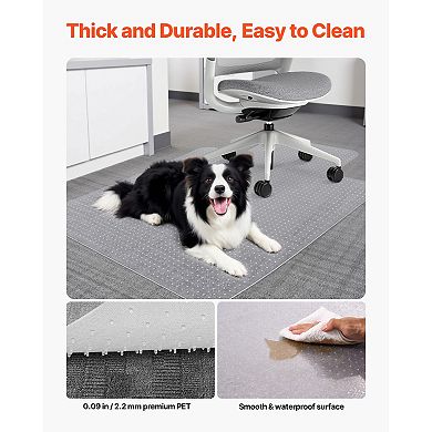Pnronnc Office Chair Mat with Lip 36x48 Inch Carpet Floor Protector for Desk Chairs