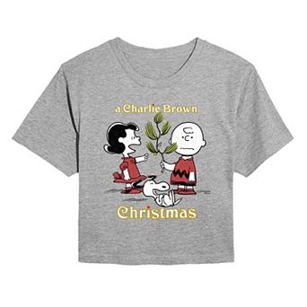 Juniors' Peanuts A Charlie Brown Christmas Tree Cropped Tee