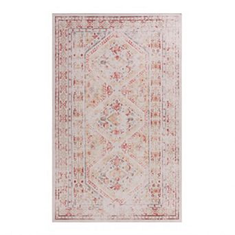 Pnronnc Washable Area Rug Non Slip Low Pile Boho Doormat Easy To Clean