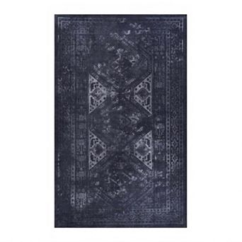 Pnronnc Soft and Durable Washable Area Rug Non Slip Low Pile Boho Doormat