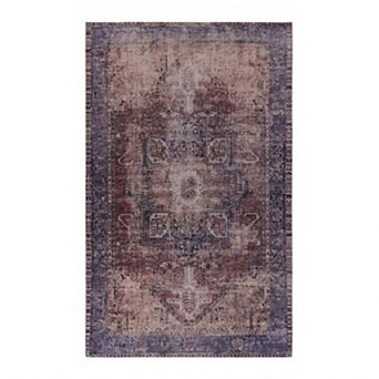 Pnronnc Soft and Comfortable Washable Area Rug Non Slip Low Pile Boho Doormat