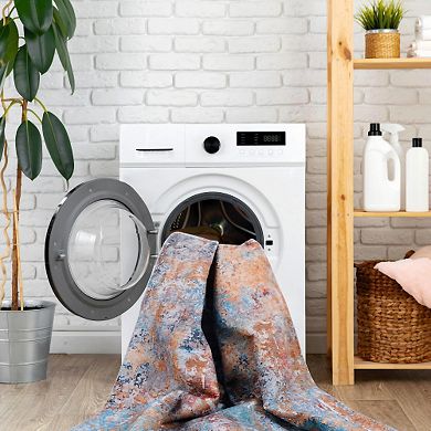 Pnronnc Washable Area Rug Non Slip Low Pile Boho Entryway Doormat Rug