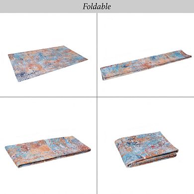 Pnronnc Washable Area Rug Non Slip Low Pile Boho Entryway Doormat Rug