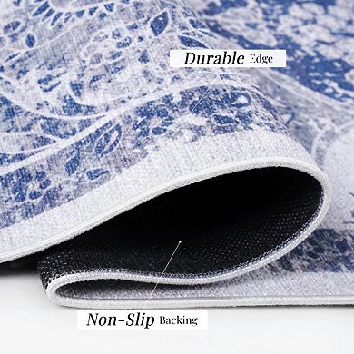 Washable Area Rug Non Slip Boho Kitchen Doormat Low Pile Entryway Rug