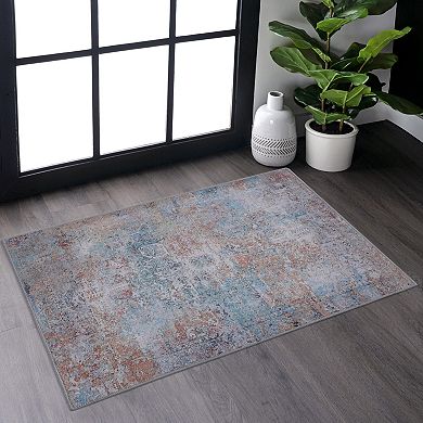 Pnronnc Washable Area Rug Non Slip Low Pile Entryway Kitchen Doormat