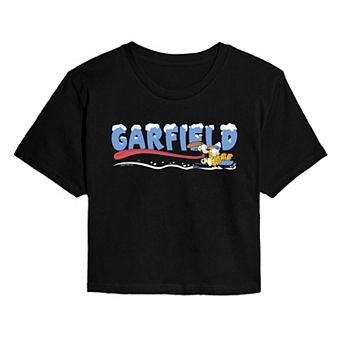 Juniors' Garfield & Odie Sledding Cropped Tee