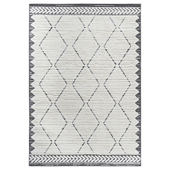 Pnronnc High-Low Trellis Indoor Area Rug Geometric Non-Shedding Carpet for Bedroom Living Room