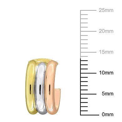 Stella Grace 10k Tri-Tone Triple C-Hoop Earrings