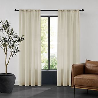TRU-BARRIER WINDOW SOLUTIONS™ SHEERBARRIER™ 2-Pack Privacy Rod Pocket Window Panels